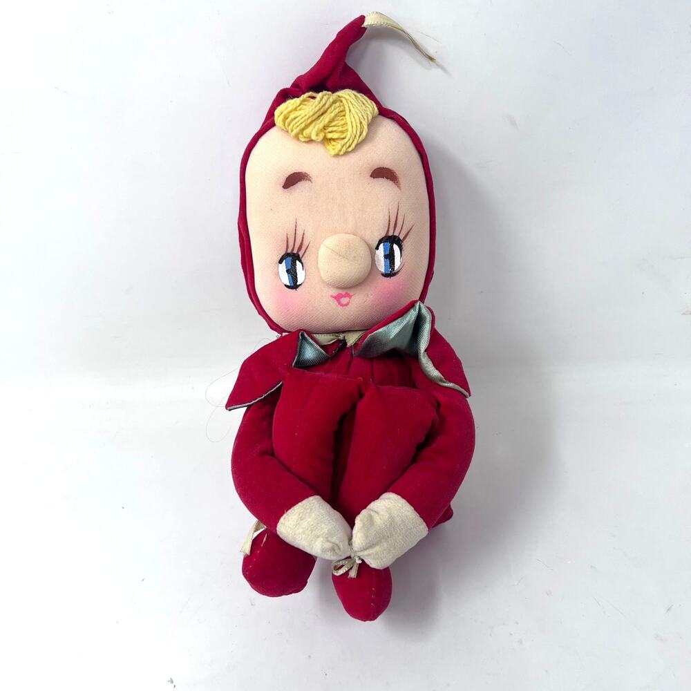 Knee Hugger Vintage Herman‎ Pecker 16" Red Doll Japanese Made in Japan 50s